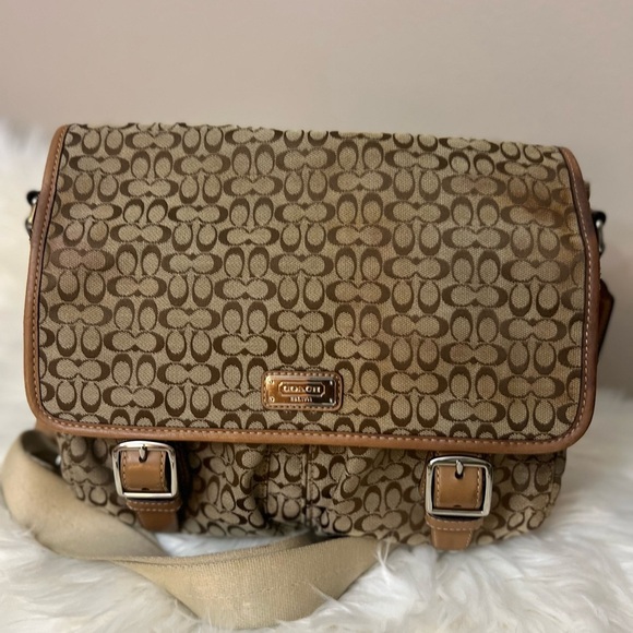 Coach Tan and Brown Monogram Bag #F70283 - Picture 4 of 7
